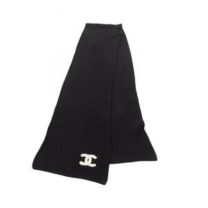 CHANEL Black Logo Scarf
